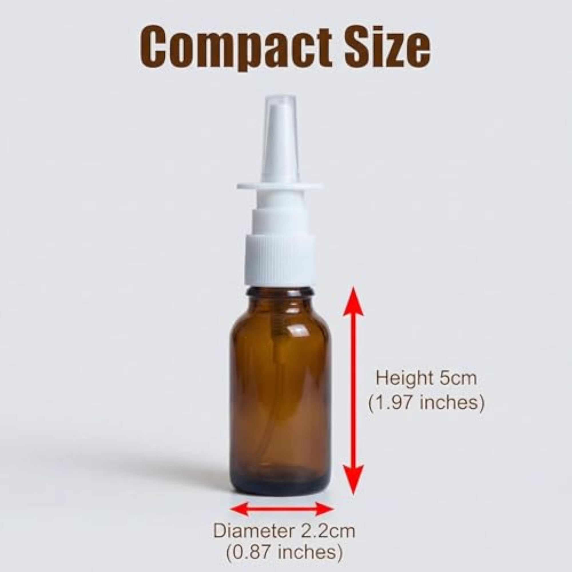 5ML Empty Brown Glass Sprayer Nasal Bottle, 6PCS
